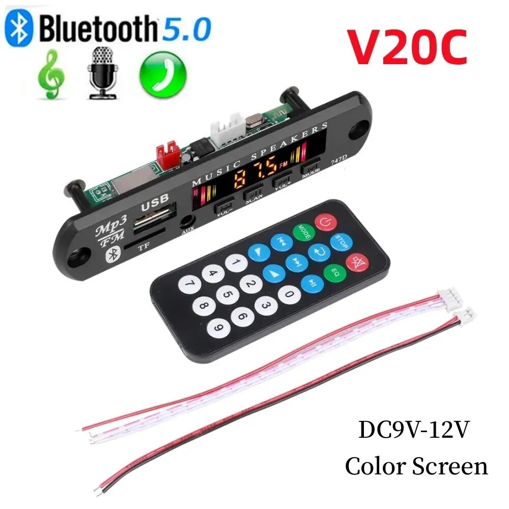 Bảng Giải Mã MP3 WMA Bluetooth 5.0 5V 12V Mô-đun Giải Mã Máy Nghe Nhạc MP3 Với Đài FM TF USB 3.5 Mm Dây AUX Cho Âm Thanh Xe Hơi Bộ Loa Xe Hơi Tự Làm Với Điều Khiển Từ Xa