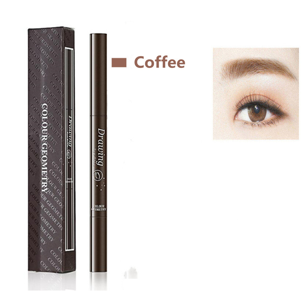 BEAUTYBIGBANG 1 Chiếc Bút Chì Kẻ Lông Mày Hai Đầu, Không Thấm Nước, Không Đánh Dấu, Lâu Dài, Lông Mày Một Chữ, Bột Lông Mày Không Bị Nhòe
