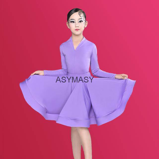 Girl short Sleeves Standard Latin Dance Dress Children Ballroom Dance Dresses Kids Salsa Rumba Cha Cha Samba Tango top skirt