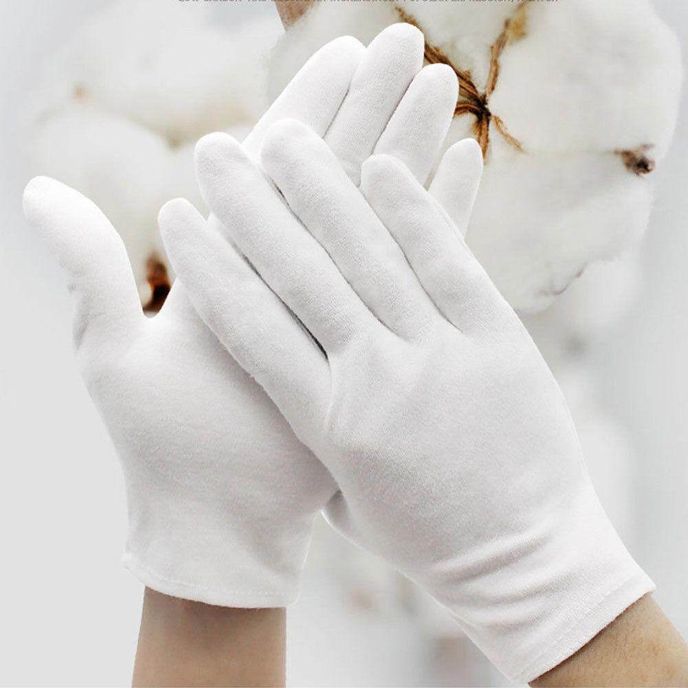 6 Cặp Xử lý Tay bảo vệ Trang phục mềm Găng tay cotton trắng
