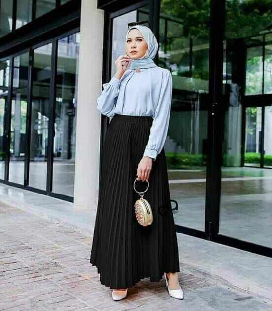 Skirt women muslimah skirt pleated viral Lazada - Main Image