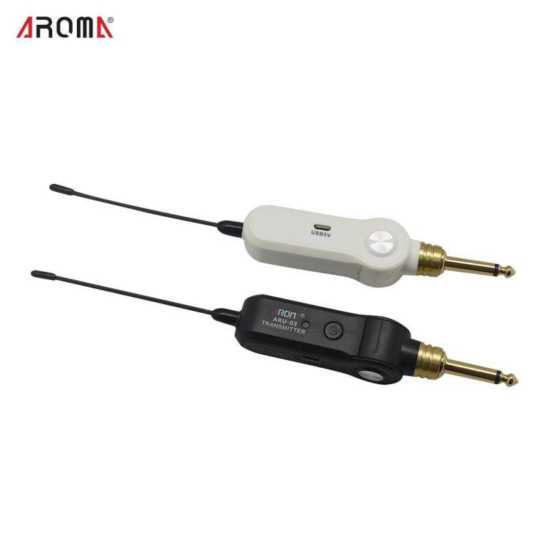 AROMA ARU-03 UHF Wireless Audio Transmission System Transmitter Receiver Built-in Rechargeable Max. 20M Transmission Range for Guitar Bass Malaysia