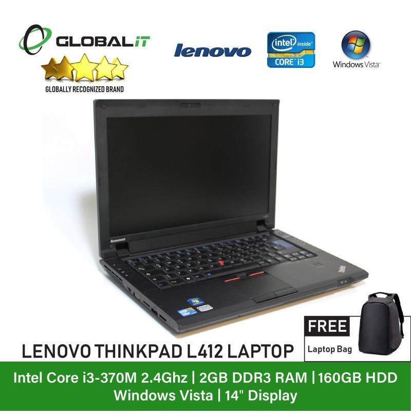 (Refurbished Notebook) Lenovo Thinkpad L412 Laptop / 14 inch LCD / Intel Core i3-370M / 2GB DDR3 Ram / 160GB HDD / WiFi / Windows Vista Malaysia