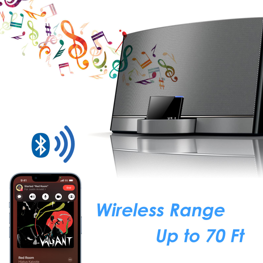 Bộ Thu Âm Thanh Bluetooth I-WAVE 30 Chân 5.1 Bộ Chuyển Đổi Không Dây Mini Nghe Nhạc A2DP Cho IPhone IPod Loa Analog Giắc Cắm 30 Chân Hỗ Trợ Tự Động Nhận Dạng Âm Thanh Cơ Sở Được Chứng Nhận Và Không Được Chứng Nhận