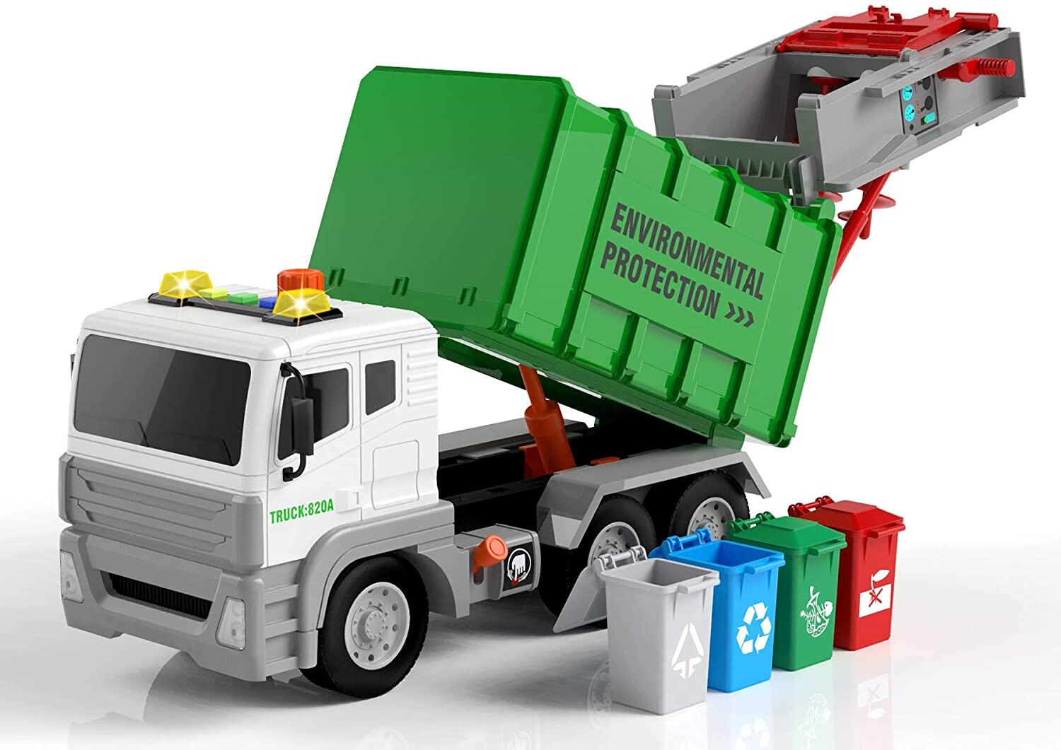 Garbage Truck Toy with 4 Rear Loader 