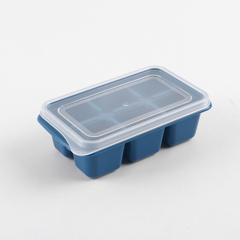 Polocat ice cream maker with lid stackable sealed 6 grid ice trays mini soft bottom small ice tray ice cube mold