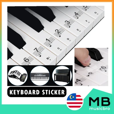 Keyboard Sticker Piano Sticker Keyboard Piano Sticker Beginner Piano Removable Piano Stickers 54 / 61/ 76 / 88 Key