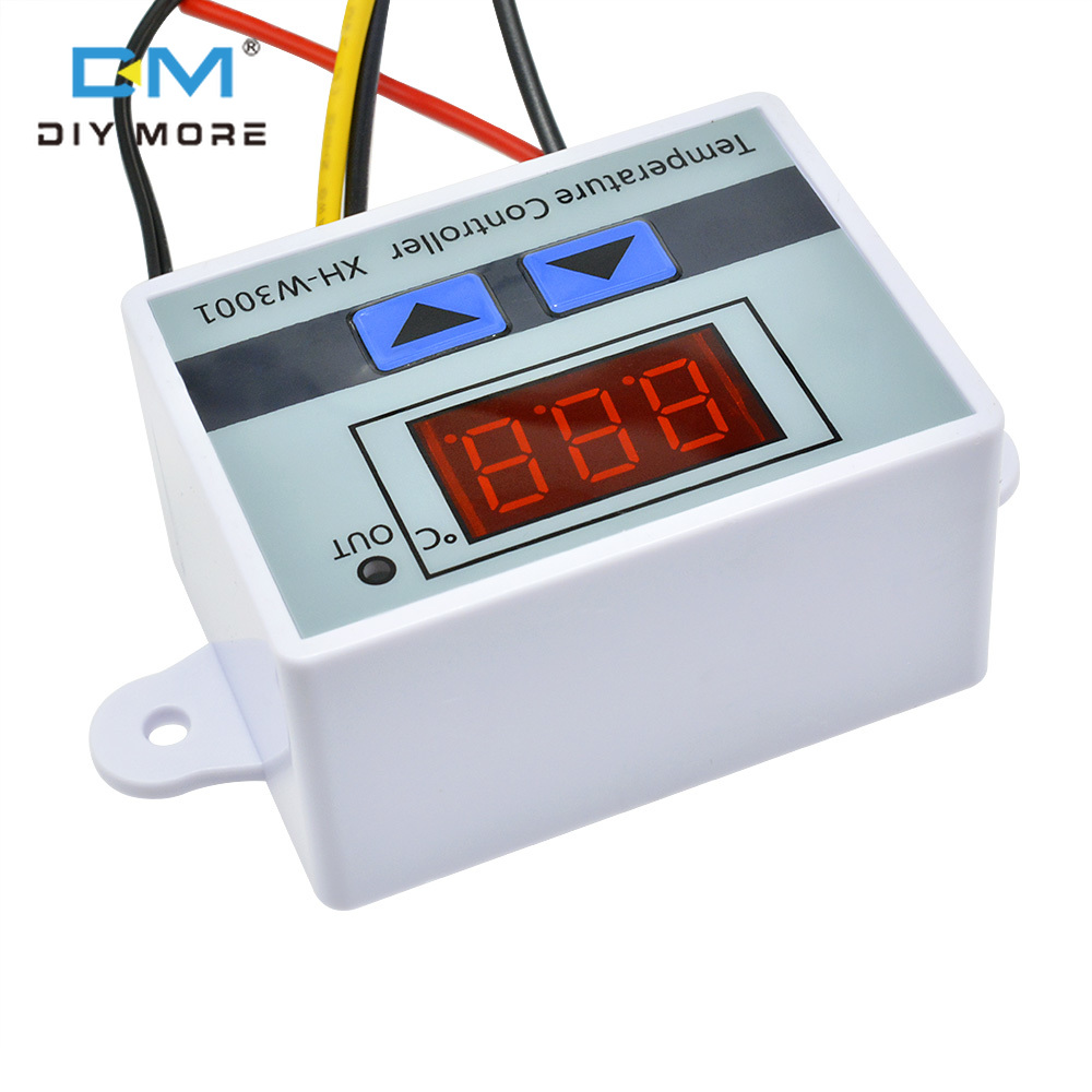 diymore W3001 Bộ điều khiển nhiệt độ kỹ thuật số Bộ điều nhiệt LED AC 110-220V Cảm biến NTC10K với tủ ấm đầu dò chuyển đổi
