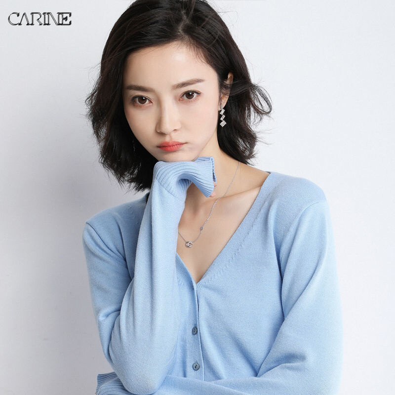 CARINE New Knit Cardigan for Women Korean Style Long Sleeves Loose Blouse Open button