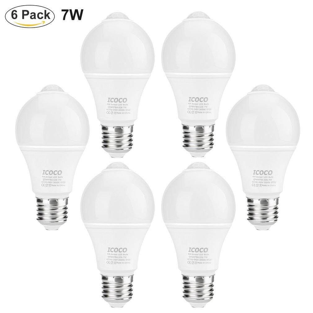 GGSHOP ICOCO 6 CẢM BIẾN Chuyển Động Cảm Biến Bóng Đèn LED Đèn Bóng Đèn E26 7 W 3000 K cho Cửa Nhà Để Xe