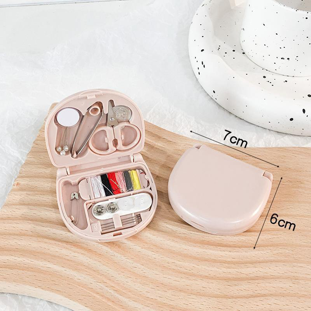 Scissor Thimble Needle Threads Box Set Needle Thread Storage Bag Mini Sewing Kit Portable Sewing Box Household