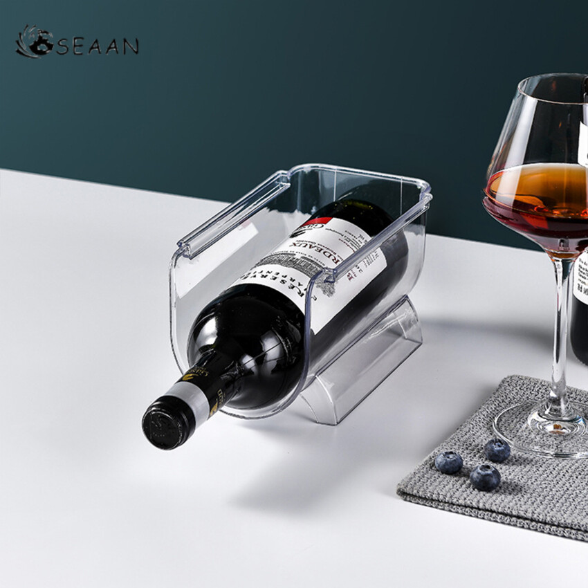 Giá rượu Stackable giữ rượu vang nhà bếp lưu trữ chai Giá tủ lạnh tổ chức có thể chai rượu bia chủ Giá ngăn