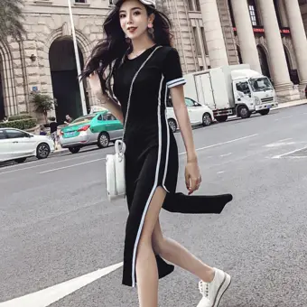 short sleeve bodycon maxi dress