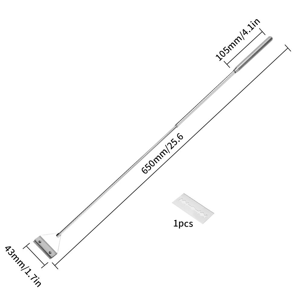 Aquarium Scraper, 25.6" Stainless Steel Scraper Cleaning Razor for Glass Aquarium Fish Tank