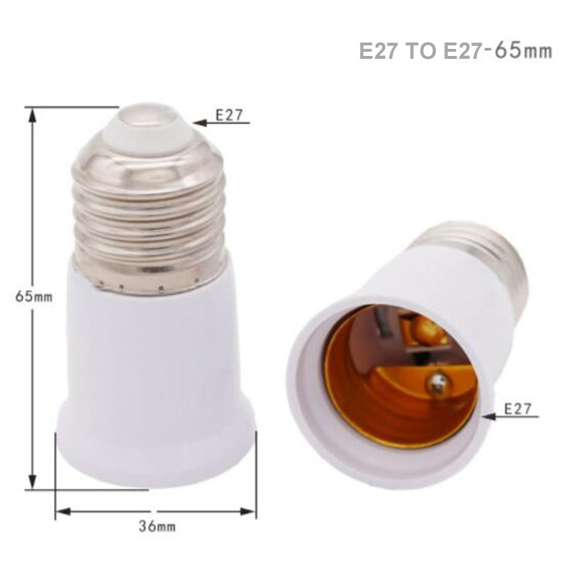 2pcs 65mm 95mm Bulb Adapter E27 to E27 Extender LED Lamp Light Base Socket Extension Converter Connector CFL Light Bulb Adapter