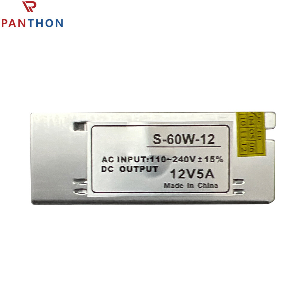 Panthon 12v 5a 60w power supply adapter regulated switching transformer ac110v to dc 12v for led strip light cctv camera
