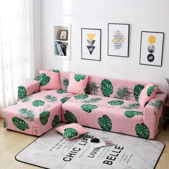 2 Piece L Shaped Sofa Cover Stretch Sectional Corner Couch Cover