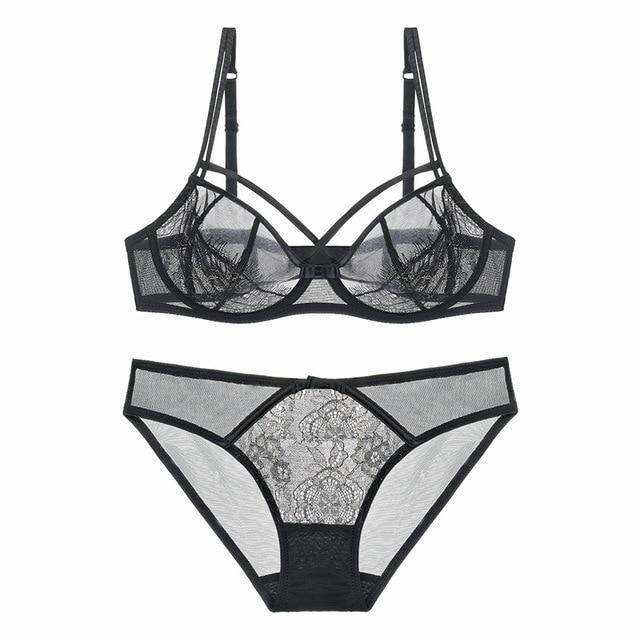 TERMEZY Hot Women lingerie set ultra thin bra set Sexy Lace Underwear victoria Transparent Bralette set Women Bra Panties Set quà Quà gift gift gift gift gift