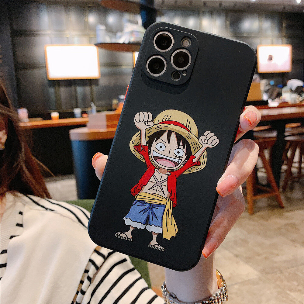 Soft Case Side Pattern Case for Apple IPhone 11 12 13 Pro Max Case Cute Cartoon English Luffy Goku Back Cover for IPhone 6 7 8 Plus XR XS Max 13 Mini Casing for Boy Girl