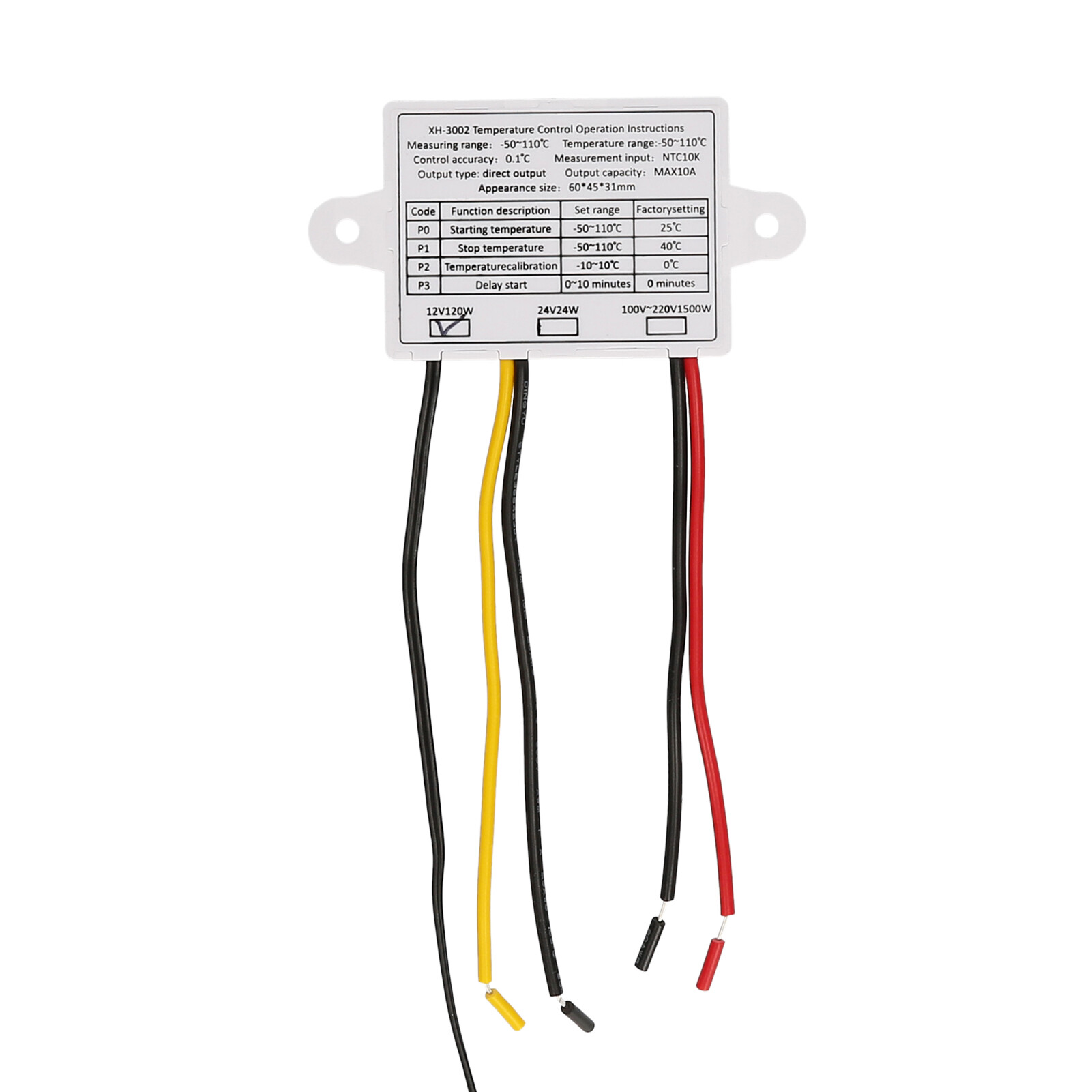 Điện Tử Điều Khiển Nhiệt Độ, Mô-đun Điều Nhiệt Màn Hình LED Công Tắc Mô-đun Điều Khiển Nhiệt Độ Với Đầu Dò NTC Không Thấm Nước- 50 ~ 110 ° C Cho XH-3001 12V 120 W / XH-3001 110 ~ 220V 1500W / XH-3002 12V 120 W / XH-3002 24V 240W / XH-3002 110 ~ 220V 1500W