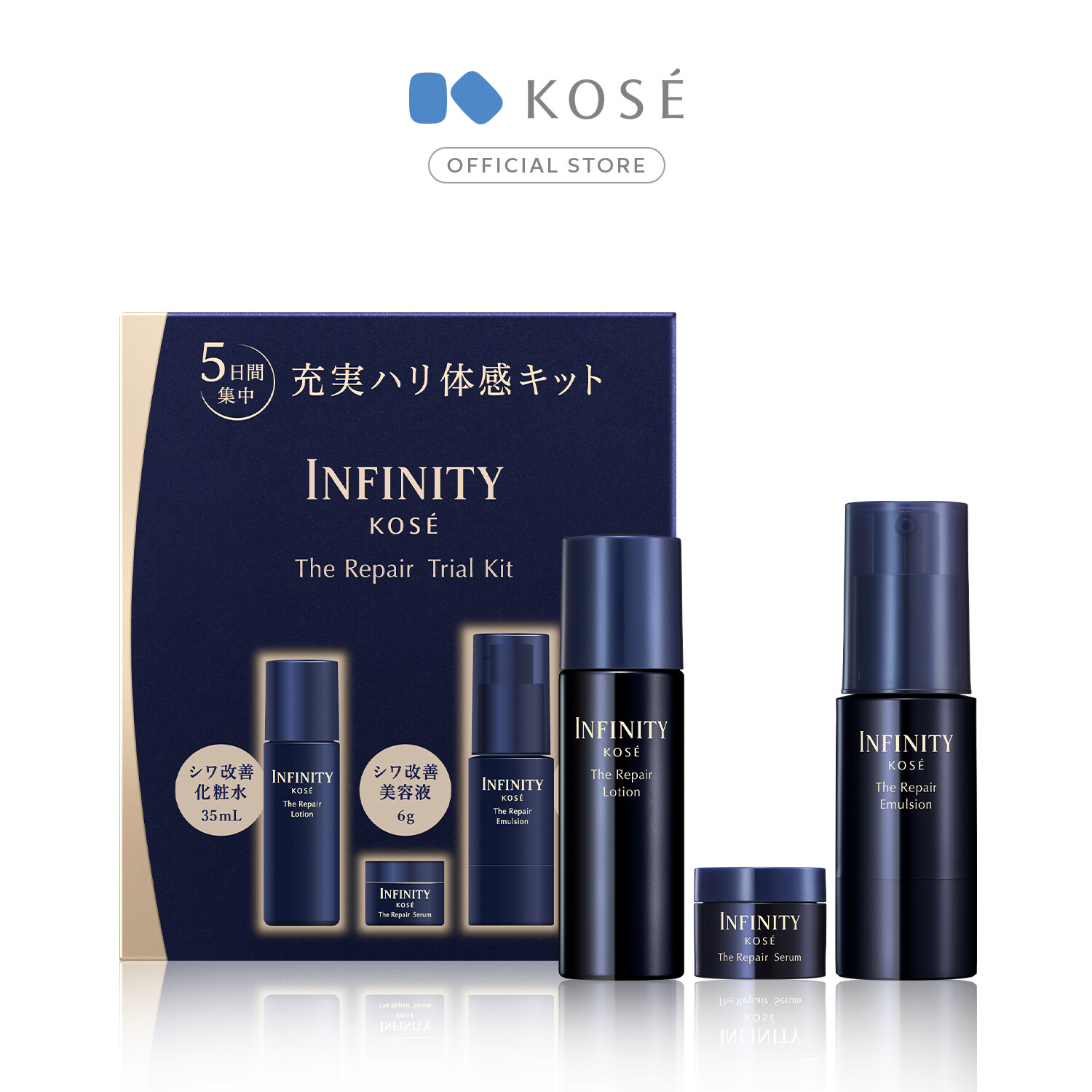 Kose Infinity The Repair Trial Kit Oil Control Moisturizing Set