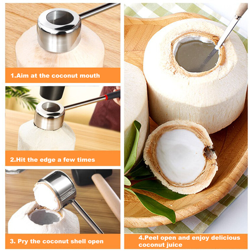 430 Thép Không Gỉ Dụng Cụ Chặt Dừa Dụng Cụ Đục Lỗ Dụng Cụ Nhà Bếp