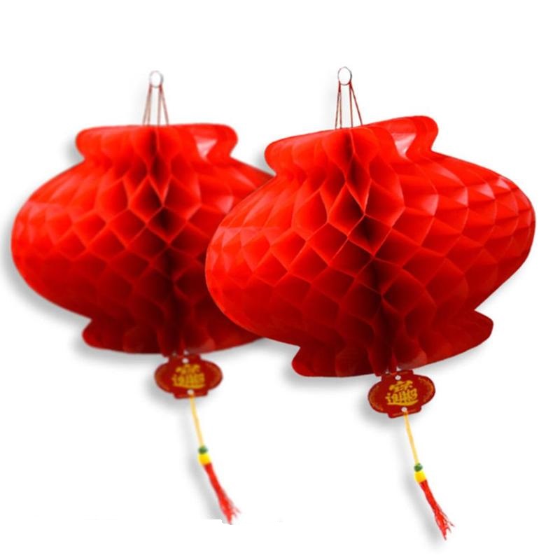 【Lightingeverthing】 Cái/bộ 10 Chiếc Đèn Lồng Giấy Màu Đỏ May Mắn Chống Nước Gấp Được Trang Trí Nhà Cửa Lễ Hội Mùa Xuân Năm Mới Của Trung Quốc, 12/15/20/25/30Cm