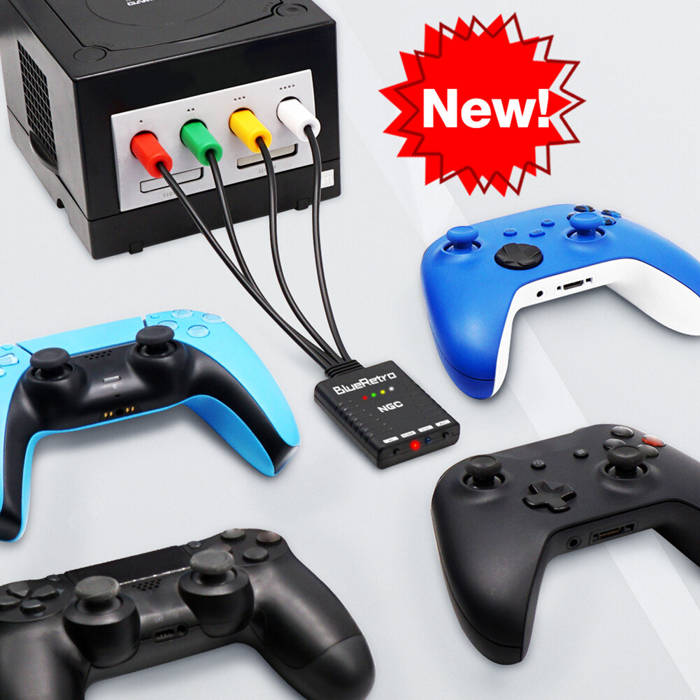Multiplayer Controller Adapter Multi-function Wireless Bluetooth-Compatible Adapter Zero Latency for Gamecube Console