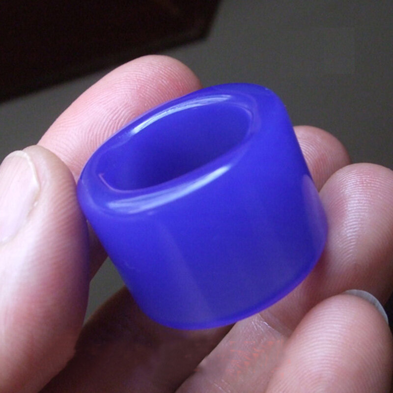 Natural agate thumb ring straight style blue chalcedony jade rings glittering transparent gifts