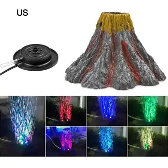 Bgvuyr5 Aquarium Volcano Ornament Kit Air Bubbler Decorations For