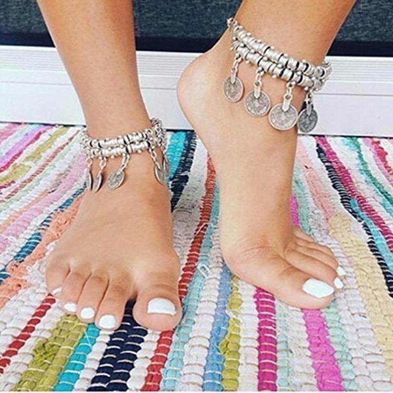 Ethnic Coin Drop Bracelet Dance Bangle Bohemian Jewelry Anklet Chain