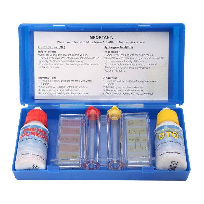 Portable PH Chlorine Water Test Kit Tester Hydrotool Testing Kit Tester Swimming Pool Hydroponics Aquarium Accessories