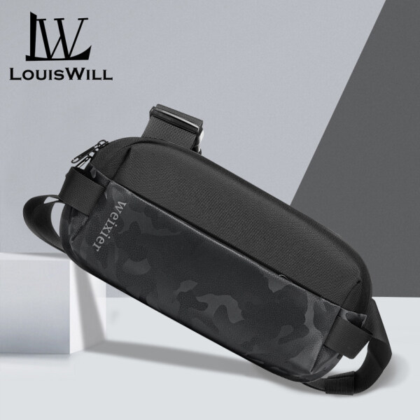 LouisWill Men Waist Chest Bag Crossbody Bags Fashion Chest Bags Phone Pouch Travel Chest Bag Sports Travel Bags Handbags PU Leather Waterproof Bags Chest Bags for Men Outdoor Sports