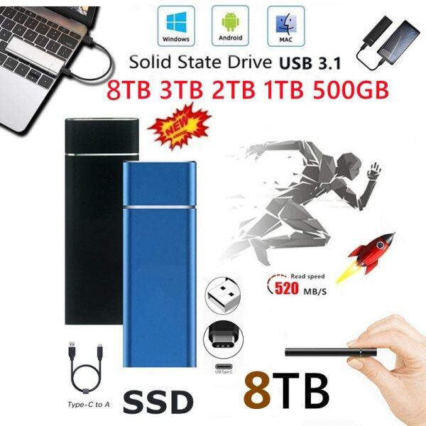 Bảng giá 5 Ổ Cứng Thể Rắn 10TB 8TB 6TB Di Động USB 3.1 Ổ Cứng SSD Gắn Ngoài Bộ Nhớ Ngoài Tương Thích Với Máy Tính Bảng Máy Tính Để Bàn Mac Phong Vũ