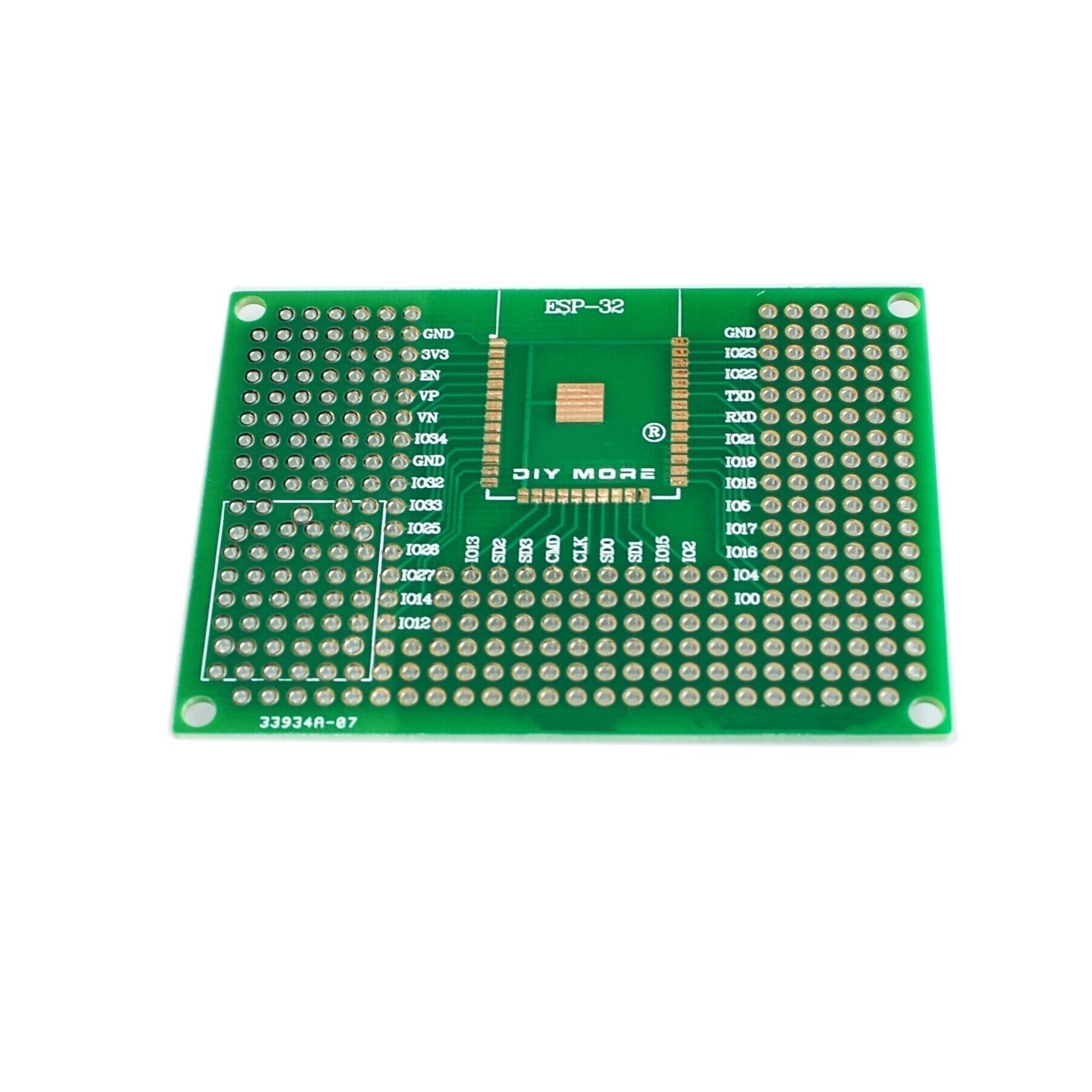 5x7cm double side prototype pcb breadboard universal board forarduino forunor3 esp8266 wifi esp-12f esp-12e esp32s esp32 50x70mm