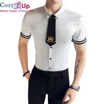 short sleeve slim fit dress shirt