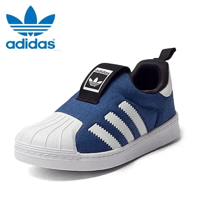 adidas originals superstar slip on kids Blue