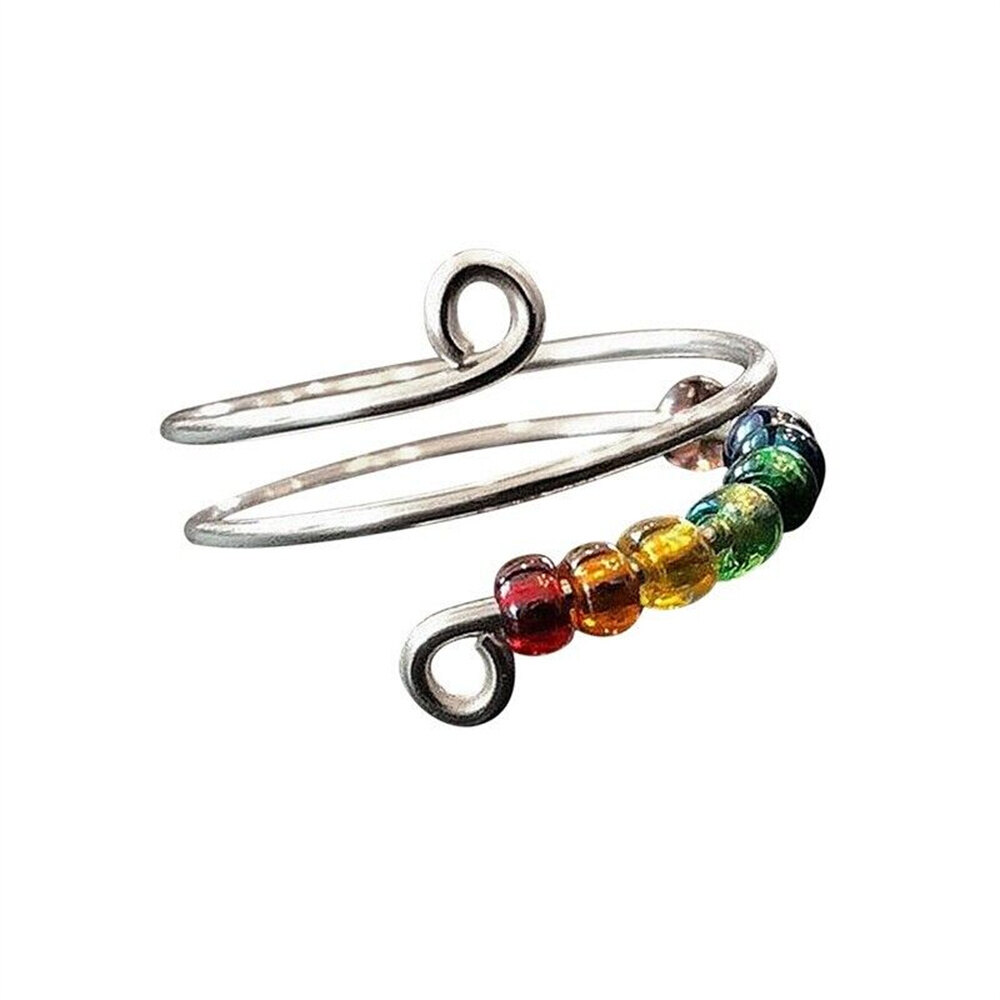 Ring Rainbow To My Daughter Beads Rotatable Fidget Ring Opening Ring