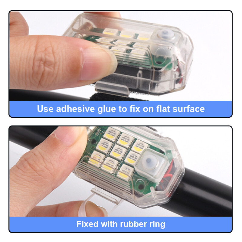 Seametal đèn Led nhấp nháy xe máy Đèn nhấp nháy sạc USB rung cảm biến đuôi đèn có điều khiển từ xa