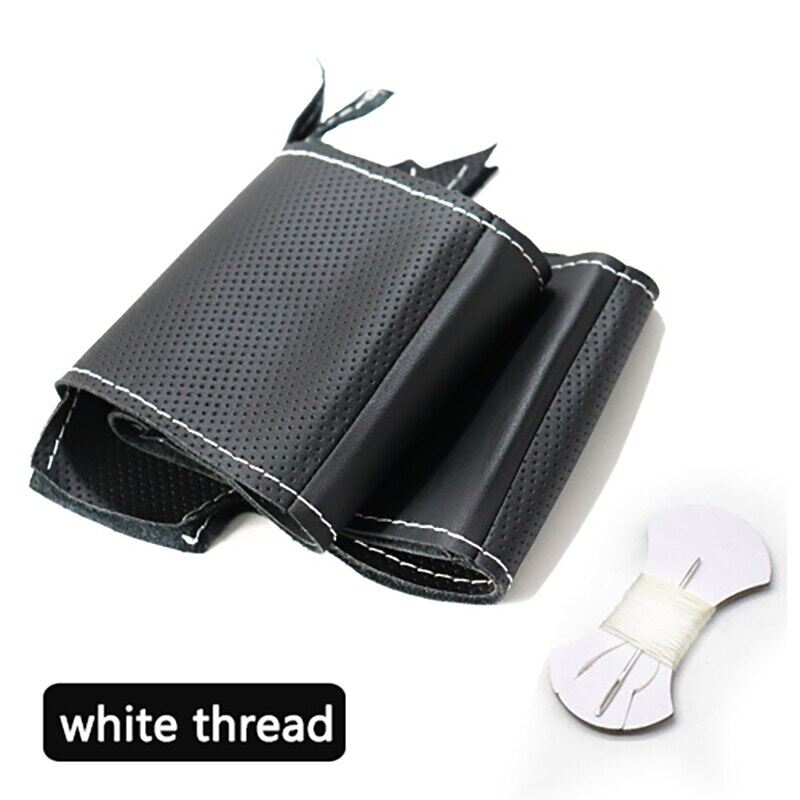 Black artificial leather car steering wheel cover for toyota yaris 2012 2013 2014 2015 2016 2017 2018