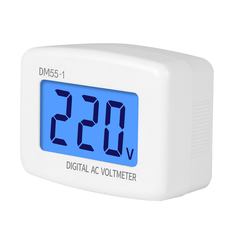 DM55-1 AC 80-300V Digital Voltmeter EU US Plug Voltmeter Socket Voltage Tester LCD Display Voltage Meter 110V-220V