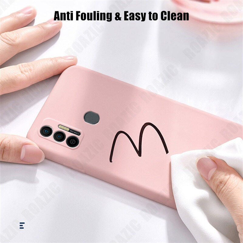 ROAZIC For Tecno Spark 7 7 Pro Case Soft Liquid Silicone Phone Casing Camera Protection Shockproof Luxury Cover