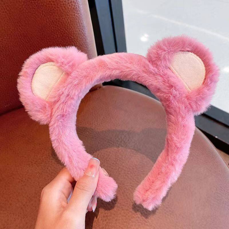Strawberry Bear Cute Plush Hair Hoop Face Wash Hairband Headband Selling Cute Girl Heart Hairband