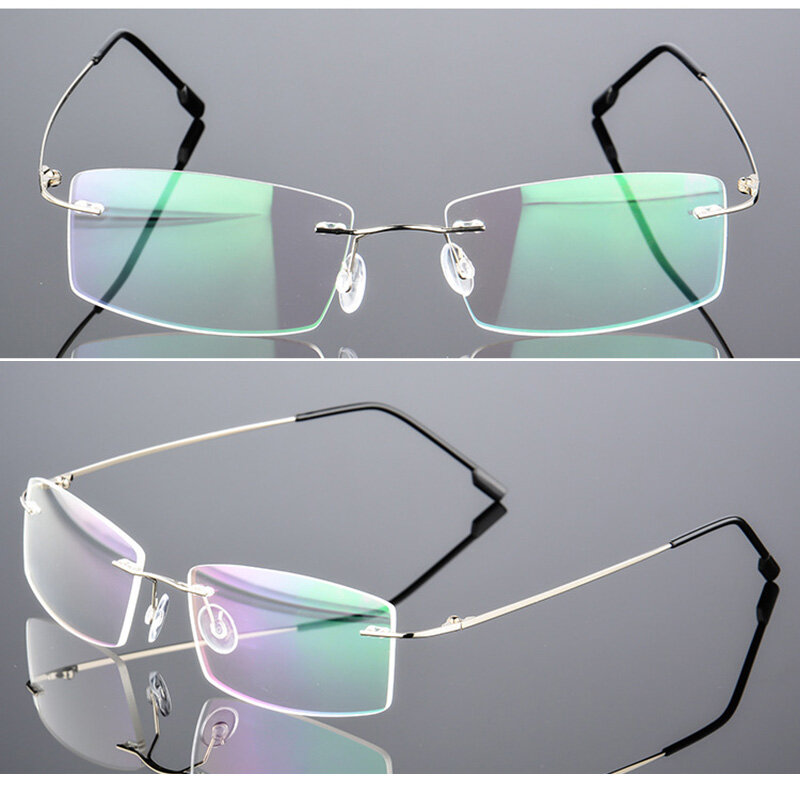 Gọng Kính Siêu Nhẹ Hợp Kim Titan, Thiển Cận Kính Mắt Khung Kính Quang Học Framess Hình Chữ Nhật, Với Thể Thay Thế Ống Kính
