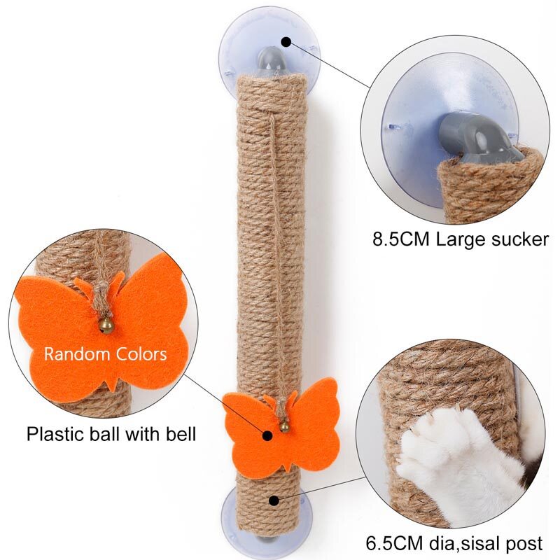 Sisal Cat Scratching Post Climbing Frame Toy Anti-Scratch Cat Scratcher Post Climbing Column Durable Interactive Toys