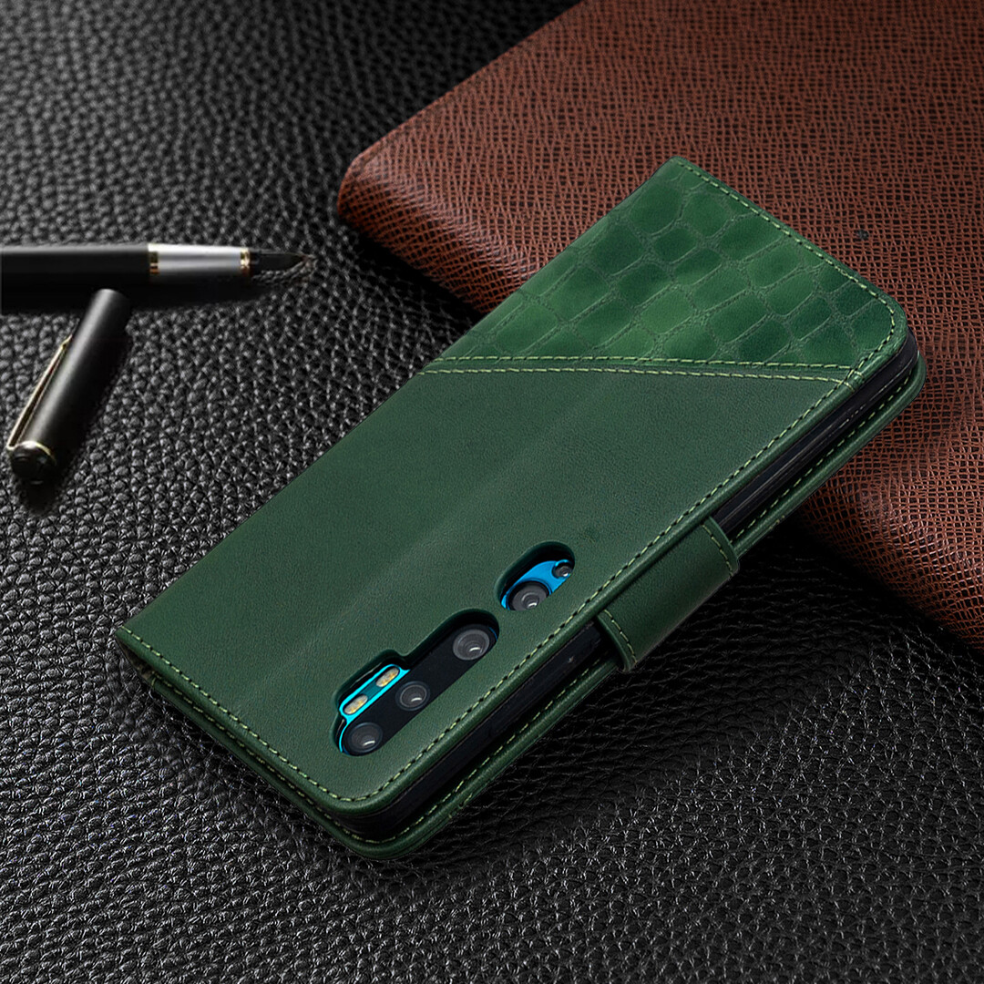 Case For Xiaomi CC9 Pro/Mi Note 10/Mi Note 10 Pro Flip Wallet Cover Mixed Colors Crocodile Pattern PU Leather Stand Card Slots Magnetic Casing