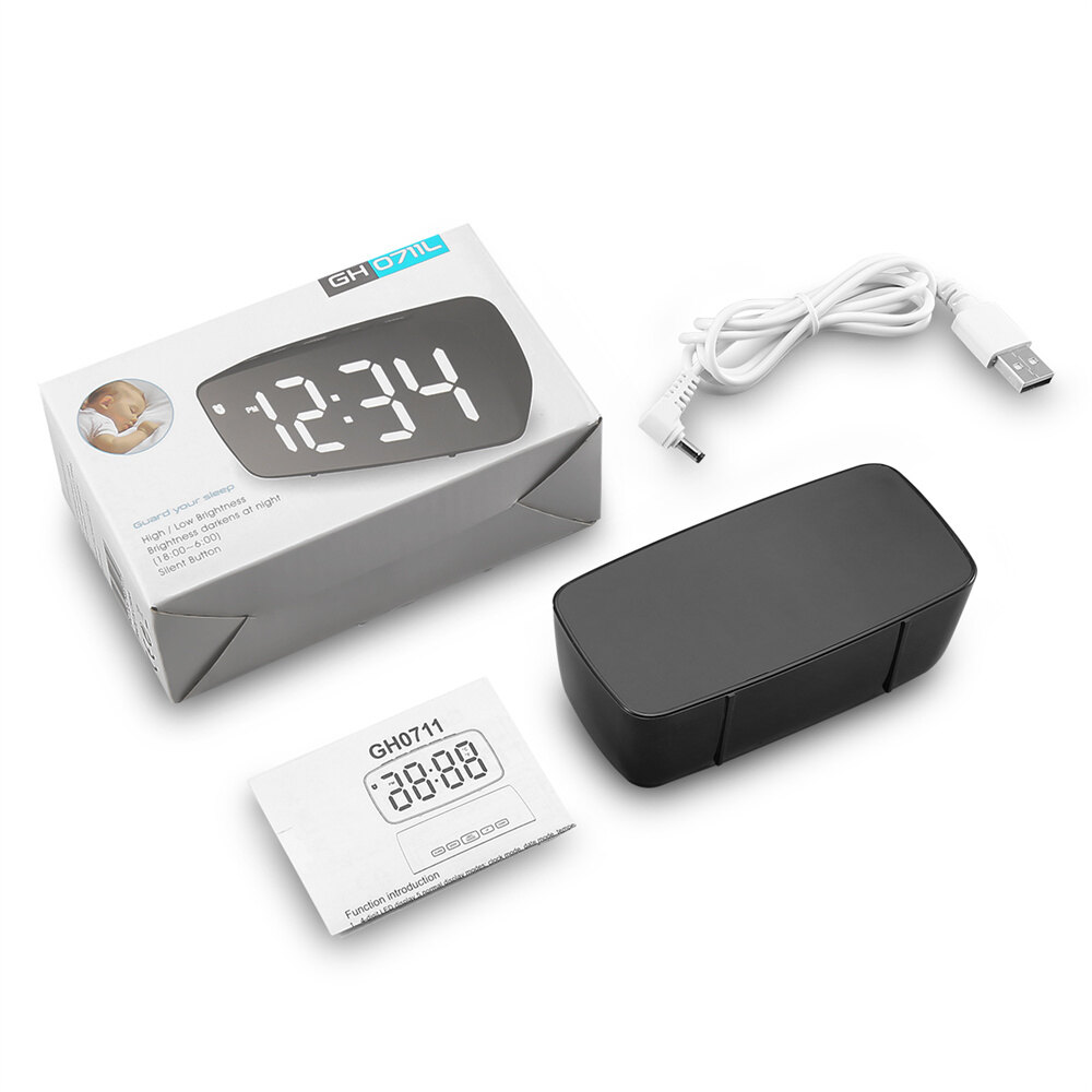 Đồng Hồ Kỹ Thuật Số ORIA, Đồng Hồ Để Bàn Nguồn USB, Đồng Hồ Báo Thức Led Tự Động Thay Đổi Độ Sáng Dành Cho Phòng Ngủ Văn Phòng Em Bé