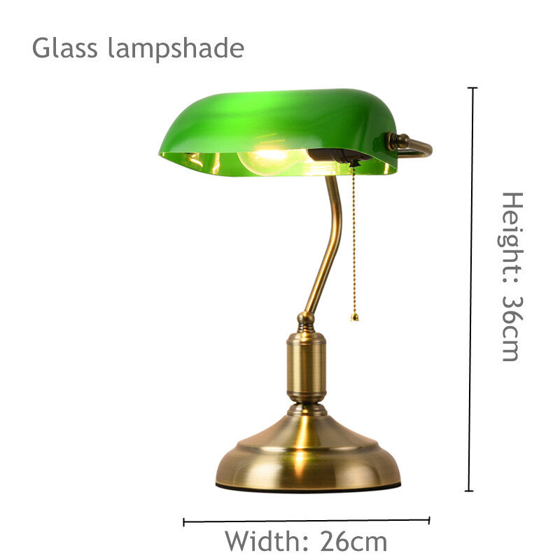 MOONLIGHTTraditional Antique Brass + Green Bankers Table Office Desk