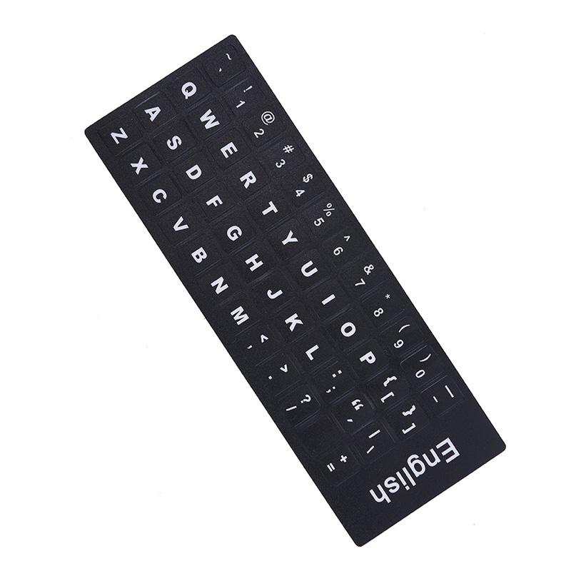 Ministar English Keyboard Replacement Stickers White on Black Any PC Computer Laptop