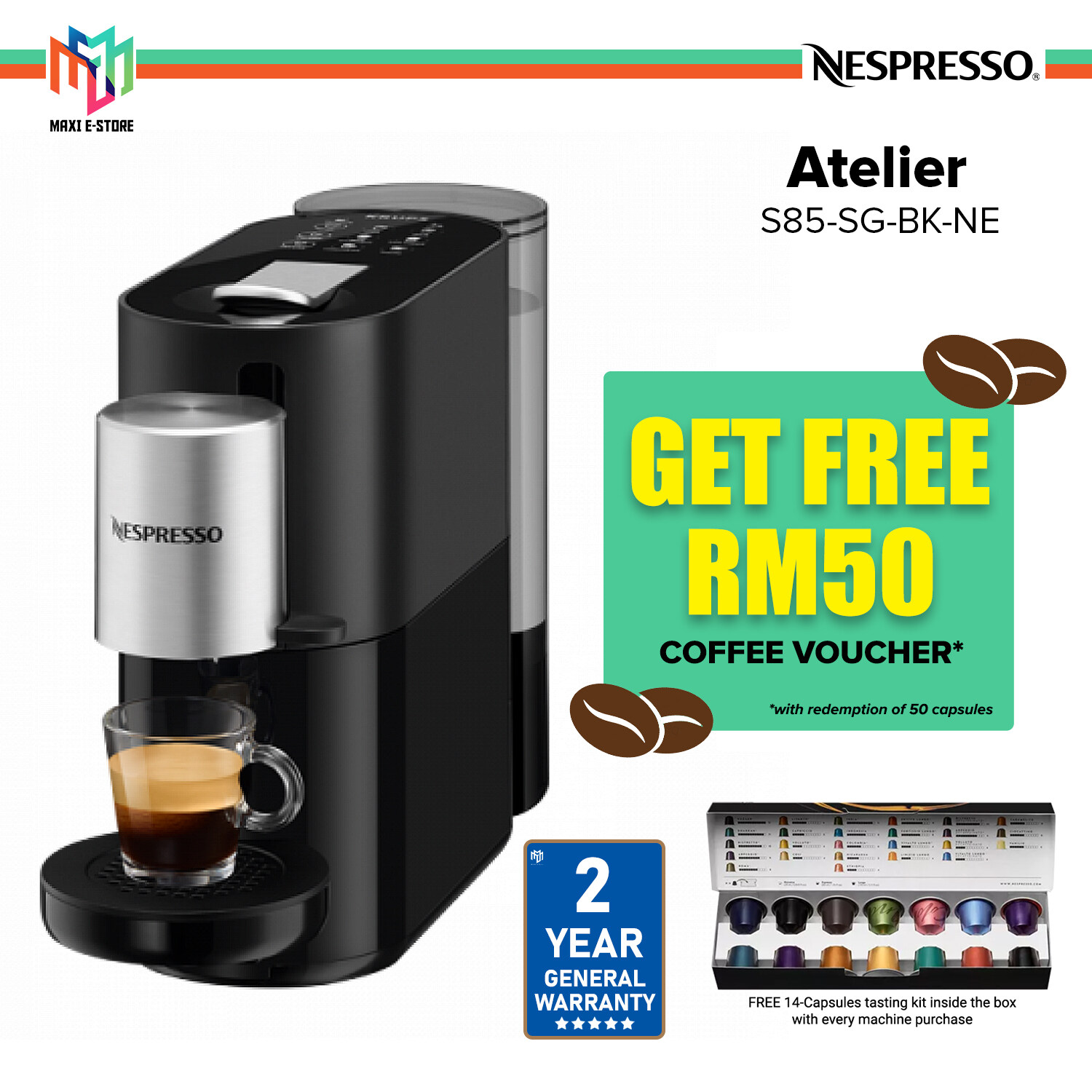 black 生活家電・空調 Nespresso アトリエ S85